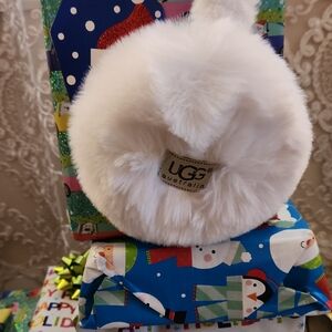 UGG White Fluffy Ear Muffs
